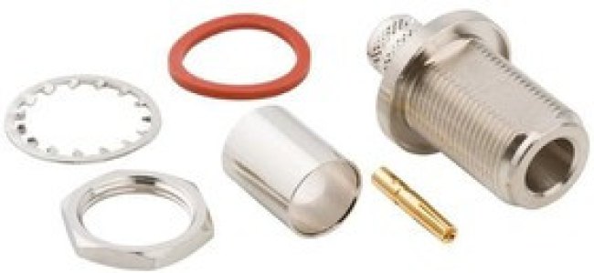 082-346-RFX, RF Connectors / Coaxial Connectors STR PLG "N" BULKHD