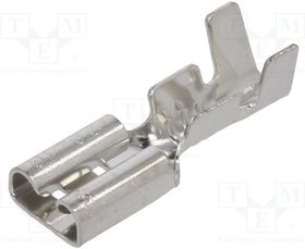 KEYS1264, Наконечник: плоская, 4,8мм, 0,5мм, "мама", обжим, на провод, прямой