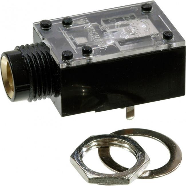 ST-002G-02-A-EN, гнездо на плату 6.35мм(+ гайка)