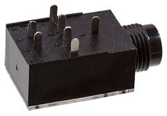 ST-002G-02-A-EN, гнездо на плату 6.35мм(+ гайка)