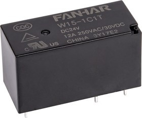 W15-1C1T-DC24V, Реле 1пер. 24VDC 10A/250VAC