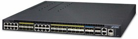коммутатор PLANET Layer 3 24-Port 100/1000X SFP with 16-Port shared TP + 4-Port 10G SFP+ Stackable Managed Switch plus 2 Stacking ports, tru