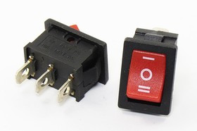 Переключатель клавишный, контакты 3T, 3А, ON-OFF-ON, подсветка черная, MRS103A-2