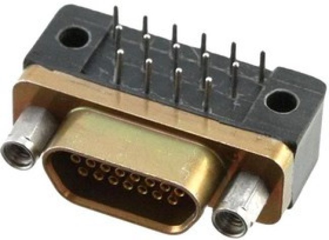 MDLM-15SCBRP-F222, MICRO D SUB CONN, R/A RCPT, 15POS, THT