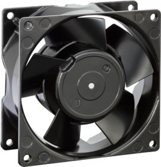 3656, AC Axial Fan, серия 3000, IP20, 230 В, Square, 92 мм, 38 мм, Качения, 44.1 фут³/мин