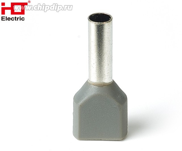 Наконечник штыревой втулочный изолированный (двойной) Ншви(2) 4.0-12 серый (уп. /100 шт) 084-04-64/084-04-064 HLT