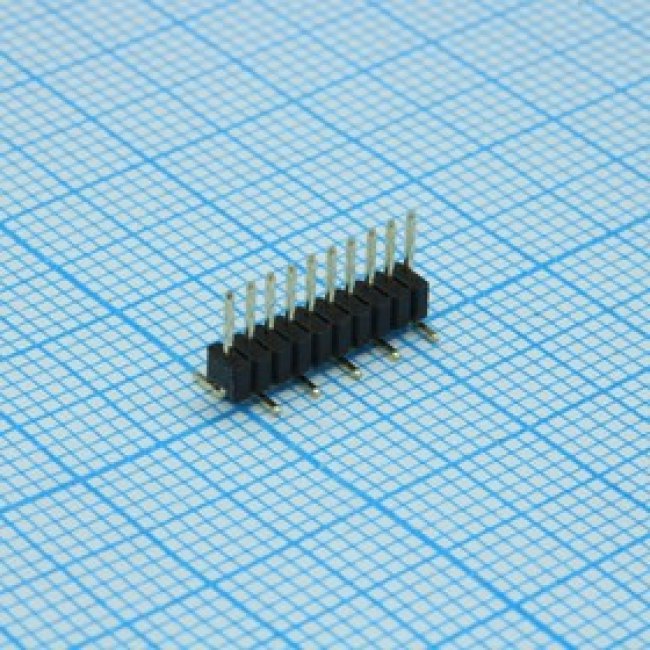 ZL321-10P, (DS1031-03-1* 10P8BS-3-1-1), Разъем штыревой IDC вилка 10 контактов прямой шаг 1,27мм для поверхностного монтажа