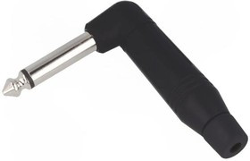 ACPM-RB, Вилка; Jack 6,35мм; "папа"; mono; угловой 90°; на провод; пайка