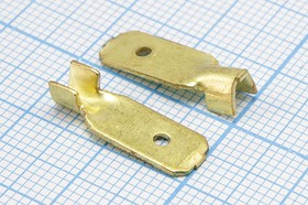 Наконечник ножевой 6.3x0.8мм и длиной 12мм, латунный; №941 клемма штек 6,3x0,8x\\лат\\\[дл шт-12 x обж-5,0]