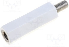 TFM-M4X18/DR2186, Изоляционная втулка, шестигранная, M4, M4, Дл: 18мм, Ключ: 8мм