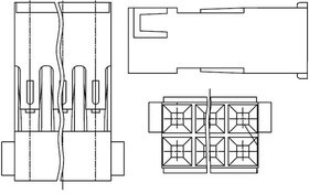68105-003LF, Headers &amp; Wire Housings MINI LATCH HSG
