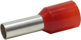 Штыревой втулочный изолированный наконечник KTE 10-12 10mm2, L=12mm, красный 1010012