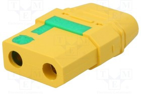 XT90S-F, Вилка питания DC XT90 "мама" провод под пайку Цвет желтый