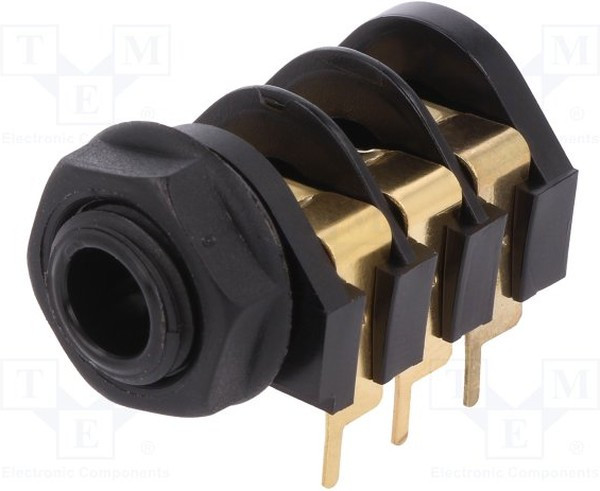 CL12327, Гнездо, Jack 6,35мм, "мама", stereo, с тройным выключателем, ТНТ