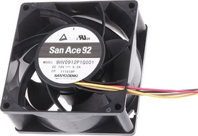 9HV0912P1G001, San Ace 9HV Series Axial Fan, 12 V dc, DC Operation, 306m³/h, 62.4W, 5.2A Max, 92 x 92 x 38mm