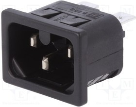 PX0595/10/63, Разъем: питания AC, гнездо, "папа", 10А, 250ВAC, IEC 60320, UL94V-0