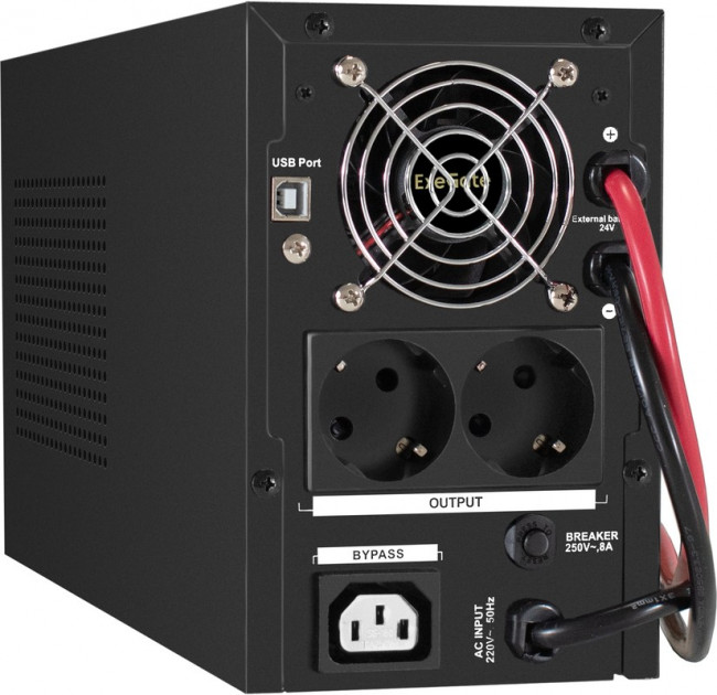 EX296828RUS, Комплект ИБП EX295988RUS + батарея 100Aч EX285656RUS 2шт (инвертор, синус, для котла) ExeGate SineTower SZ-1500.LCD.AVR.2SH.1C1