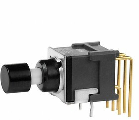 BB26AH-FA, Pushbutton Switches ON-ON .201 BLACK CAP RIGHT ANGL PC .4VA