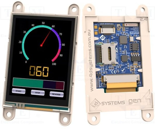 GEN4-IOD-24T, Дисплей TFT, 2,4", 320x240, Размер окна 48,96x36,72мм, 182кд/м2