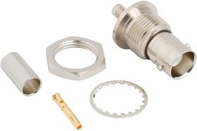 112652, RF Connectors / Coaxial Connectors BNC CRIMP JACK BLKHD RG142 50 OHM ISO