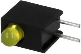 L-7104EW/1YD, Светодиод 3мм с держателем/желтый/ 588нм/5-12мкд/40°