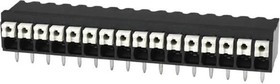 TBLH10-350-16BK, Fixed Terminal Blocks Terminal block, screwless, High Temp, 3.5, Horizontal, 16, Black w Gray Button