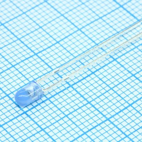 FYL-3014UBD1G, Светодиод 3мм, суперяркий синий, матовый, 470 нм, 1000 мКд, 60°