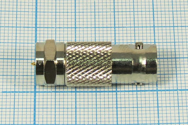 Разъем F вилка - разъем BNC розетка, металл