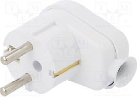 W-10105, Разъем: питания AC; вилка; Конф: 2P+PE; Версия: круглый,Uni-Schuko