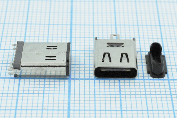 Разъем USB розетка, тип C 3.1, контакты на плату, h10.0, USB3.1TYPE-C6PF-028