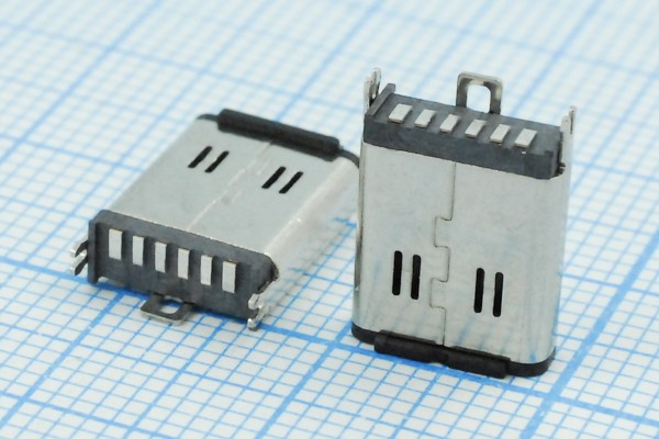 Разъем USB розетка, тип C 3.1, контакты на плату, h10.0, USB3.1TYPE-C6PF-028