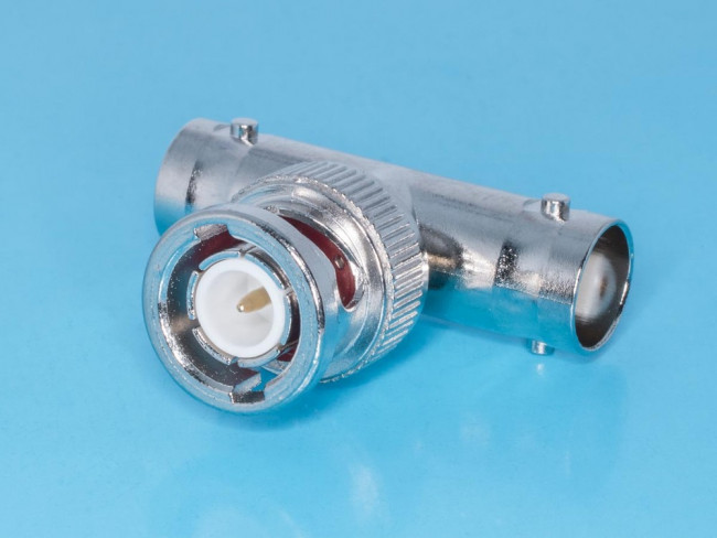 BNC-T, Разъём высокочастотный , гнездо-вилка-гнездо