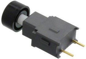AB11AP-HA, Pushbutton Switches OFF(ON) .295 BLK CAP STRAIGHT PC .4VA