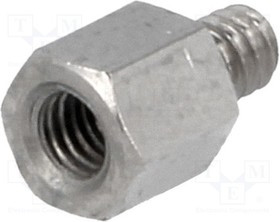 TFM-5/4/DR2130, Дистанцирующая стойка с резьбой, Внутр.резьба M3, 5мм, латунь