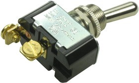 2FA54-73, Toggle Switches 1-pole, ON - None - OFF, 10A/15A 250VAC/125VAC 3/4 HP, Non-Illuminated Bat Style Toggle Switch with Screw Terminal