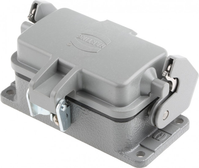 09300100303, HAN 10B BULKHEAD MNT 1 LEVER METAL W/CVR