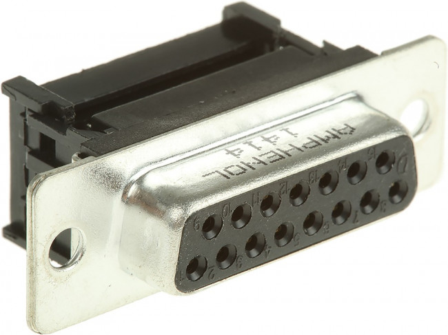 L17DAFRA15S, Разъем D-Sub; PIN: 15; вилка; "мама"; на шлейф; ID