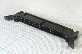 Разъем (IDC) IDCC-50MS вилка, шаг P2.54x2.54, контакты 50P, на плату, IDCC-50MS