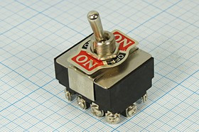 Переключатель рычажный, 220В, 10А, ON-OFF-ON, d12,2, 12Cвинт, KN3B-403A; №348 ПРыч\220В\10А\ON-OFF-ON\ d12,2\\12Cвинт\KN3B-403A\