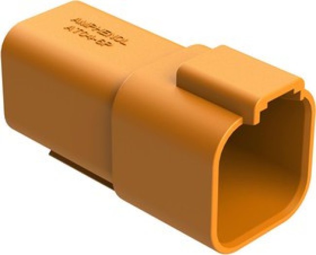 AT04-6P-ORG, Conn Housing RCP 6 POS Crimp ST Cable Mount Orange Box AT04-6P-ORG, Conn Housing RCP 6 POS Crimp ST Cable Mount Orange Box