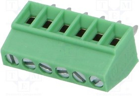 1725698, Клеммная колодка типа провод к плате, 2.54 мм, 6 вывод(-ов), 26 AWG, 20 AWG, 0.5 мм², Винт