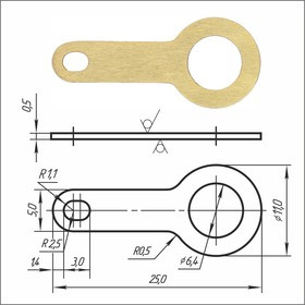 Лепесток латунный PSV 1-6,4-25-00