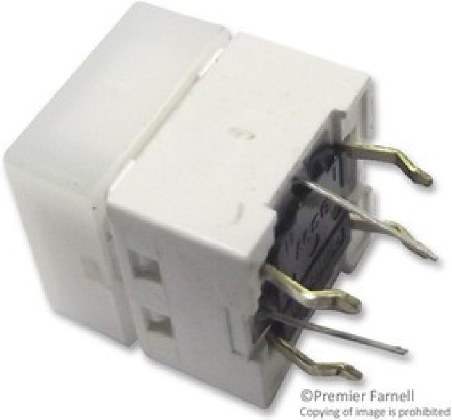 B3W-9000-Y1N, Tactile Switches Illuminated Ylw LED White Cap