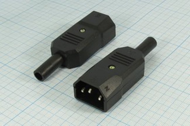 Штекер сетевого питания IEC 60320 C14, 250В/10А, на кабель; Q-616 штек пит AC IEC C14\\10/250\ каб\\чер\AC-101\ Штекер сетевого питания IEC 60320 C14, 250В/10А, на кабель; Q-616 штек пит AC IEC C14\\10/250\ каб\\чер\AC-101\