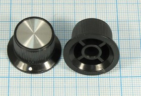 Ручка, внутренний диаметр d6,0, 36 зубцов, размер 24,7x15, пластик, черный/металл, CP-A