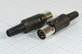 Штекер DIN, 8 контактов, на кабель; Q-1296 Z штек DIN\ 8P[45]\каб\пл хвост\\SZC-0251 8P\
