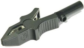 Зажим "крокодил" L 80/50x12x7, винт, изолированный пластиковый черный