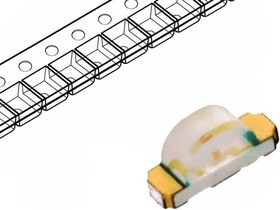 HSMG-C110, Светодиод SMD зелёный 527нм 15мкд матовый 3.2 x 1.5 x 1.0