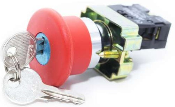 Кнопка XB2-BS142 "Грибок"с ключом красный (ANDELI)