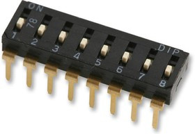 MCEI-08, DIP / SIP переключатель, 8 схем(-а), Ползунок, Сквозное Отверстие, SPST, 24 В DC, 25 мА